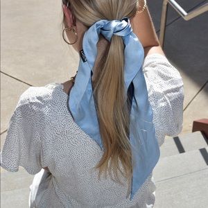 Light Blue/Navy Discover Night Silk MultiPurpose Bandana Scarf Headband Hair Tie